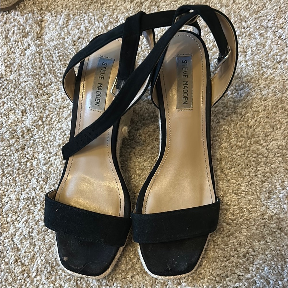 Steve Madden Black Heels with Slingback Design